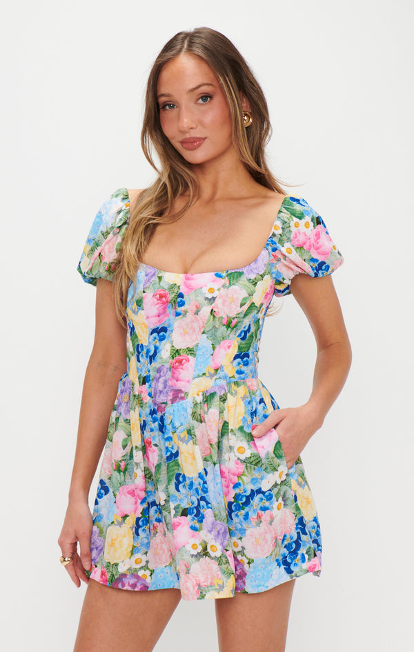 Sylvia Skort Dress, in Flower Shop, Size: Large | Show Me Your Mumu