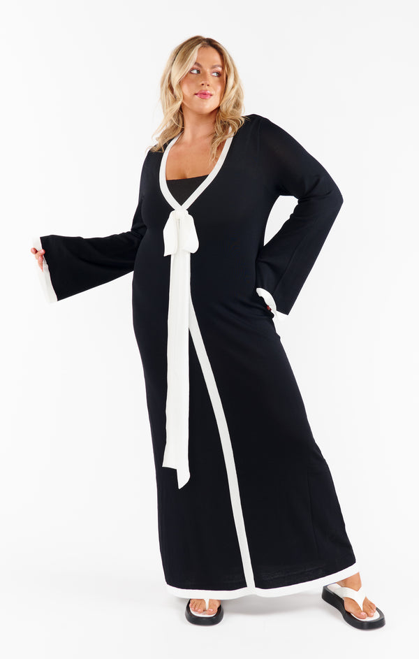 Balboa Dress ~ Black and White Contrast Knit – Show Me Your Mumu