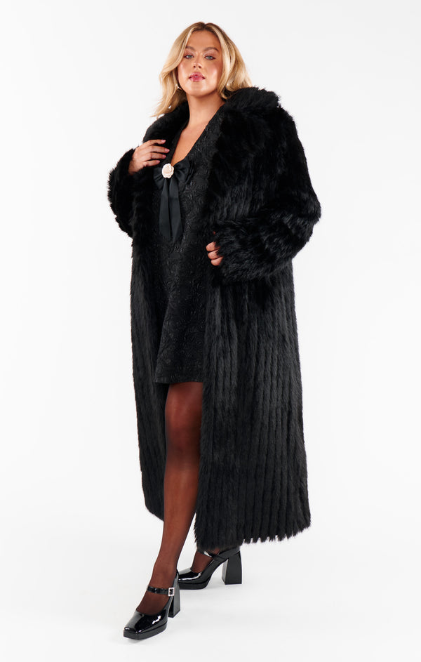 Plaza Coat ~ Black Faux Fur – Show Me Your Mumu