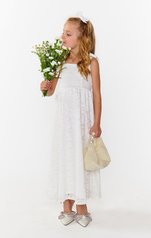 chinese dress ladies Diana Drop Waist Dress, in White Lovely Lace, Size: XL main image 1