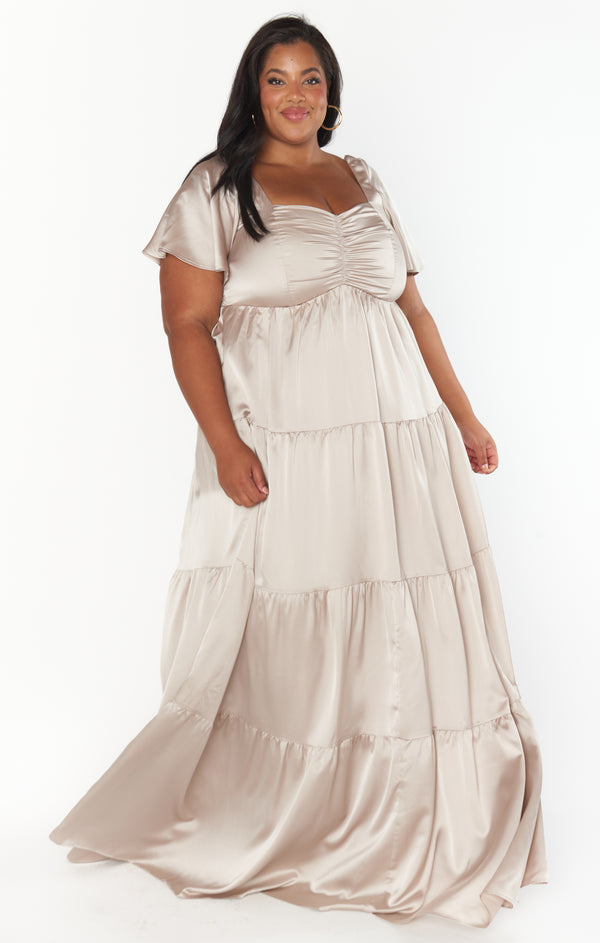 Nicole Maxi Dress ~ Show Me The Ring Luxe Satin – Show Me Your Mumu