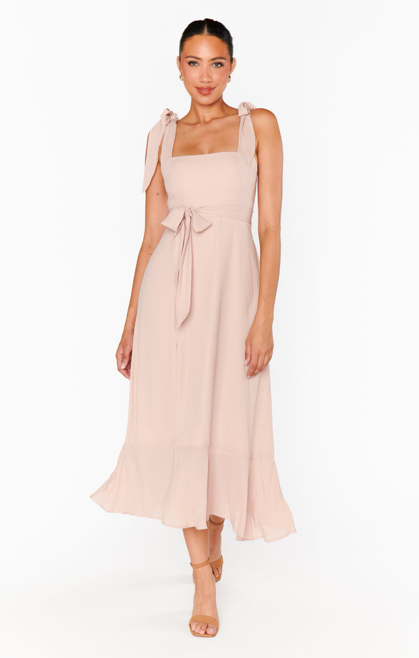 Claire Midi Dress ~ Dusty Blush Crisp – Show Me Your Mumu