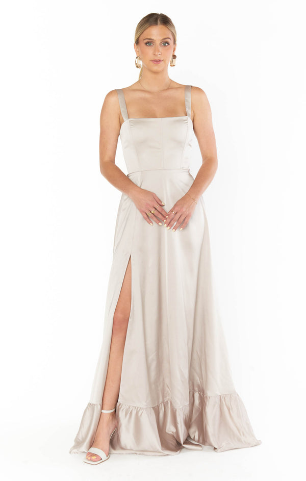 Clarissa Corset Dress ~ Show Me The Ring Luxe Satin – Show Me Your Mumu