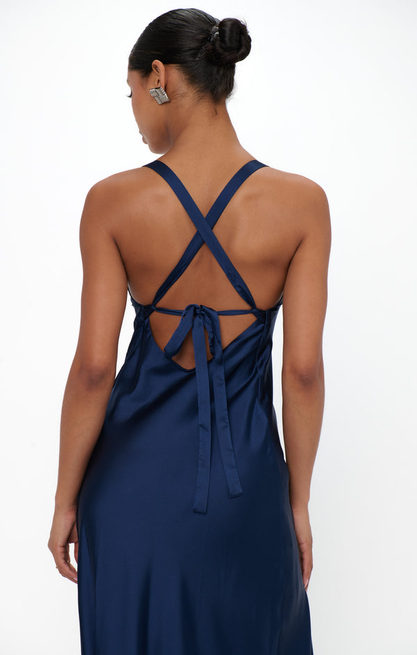 show me your mumu anderson maxi dress Anderson Maxi Dress, in Midnight Navy Luxe Satin, Size: Small | Show Me Your Mumu