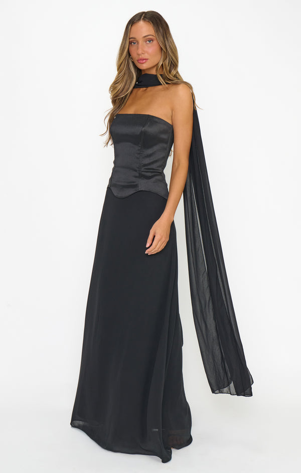 Jules Maxi Dress, in Black Chiffon | Show Me Your Mumu