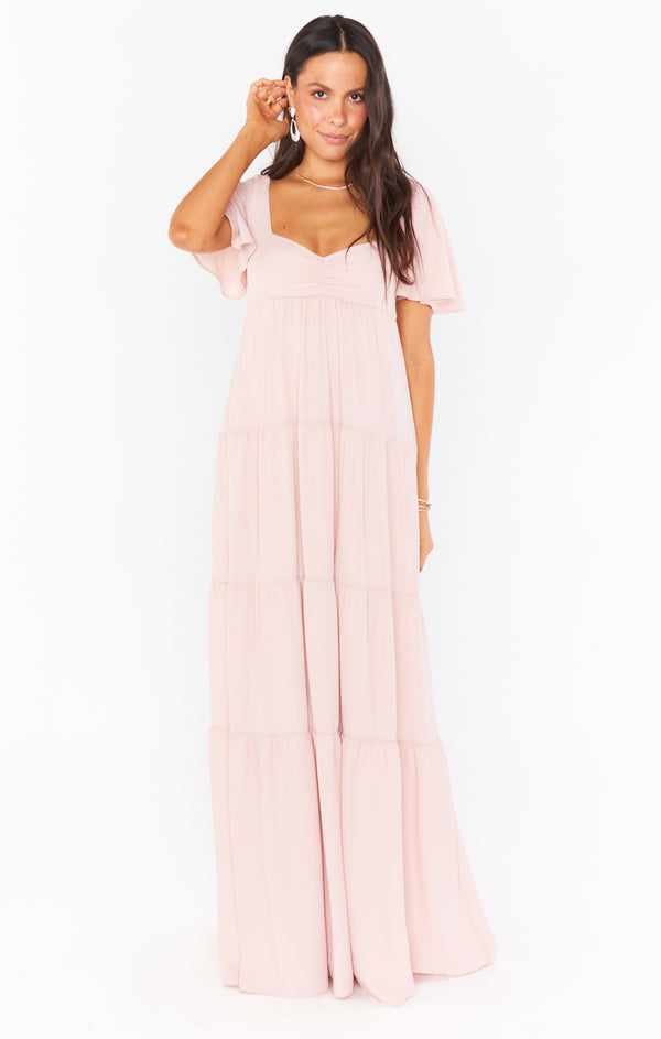 Nicole Maxi Dress ~ Dusty Blush Crisp – Show Me Your Mumu