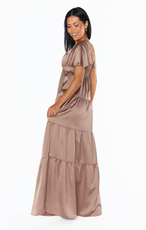 Nicole Maxi Dress ~ Dune Luxe Satin – Show Me Your Mumu