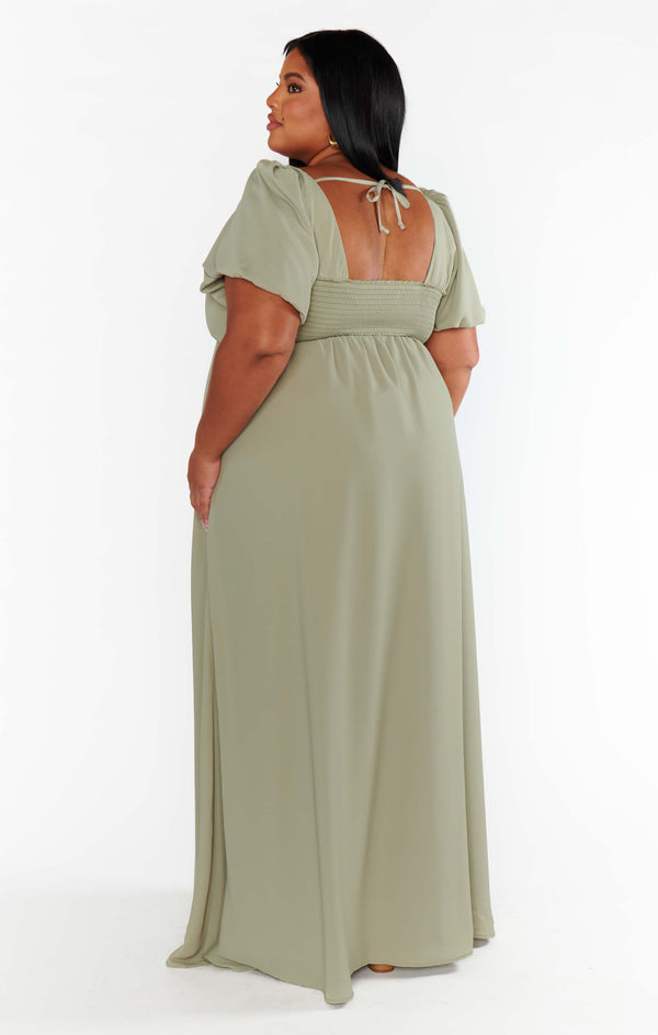 Nora Maxi Dress ~ Moss Green Crisp – Show Me Your Mumu