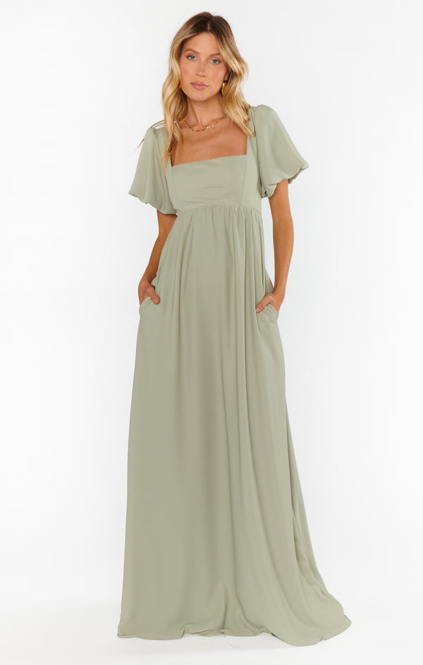 My shawty⭐︎ shiny frill dress green SheIn Off Shoulder Split Thigh Glitter Bridesmaid Dress