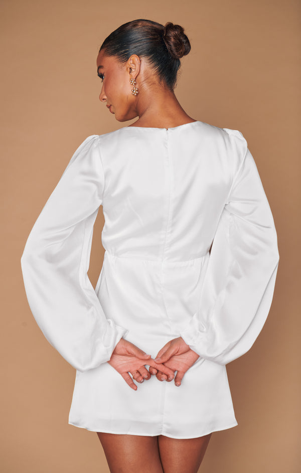 Rosetta Mini Dress ~ Ivory Luxe Satin – Show Me Your Mumu