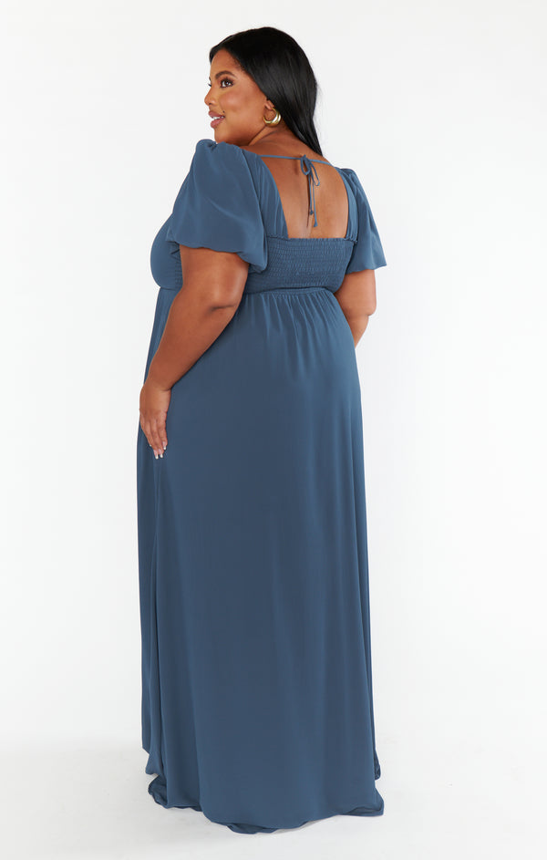 Maternity Gowns Nayo Maxi Dress Nora Maxi Dress Slate Blue Chiffon  Show  Me Your Mumu