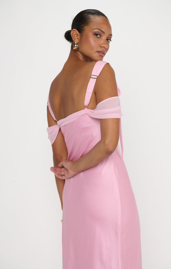 Bella Maxi Dress ~ Light Pink Luxe Satin Show Me Your Mumu Bella Maxi Dress ~ Light Pink Luxe Satin Show Me Your Mumu