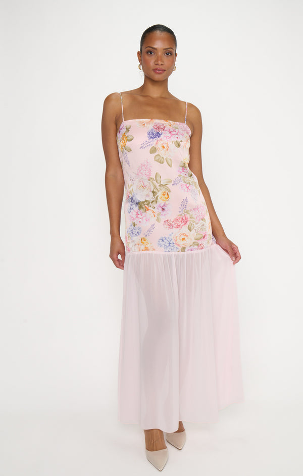 Alice Dress, in Powder Pink Blooms