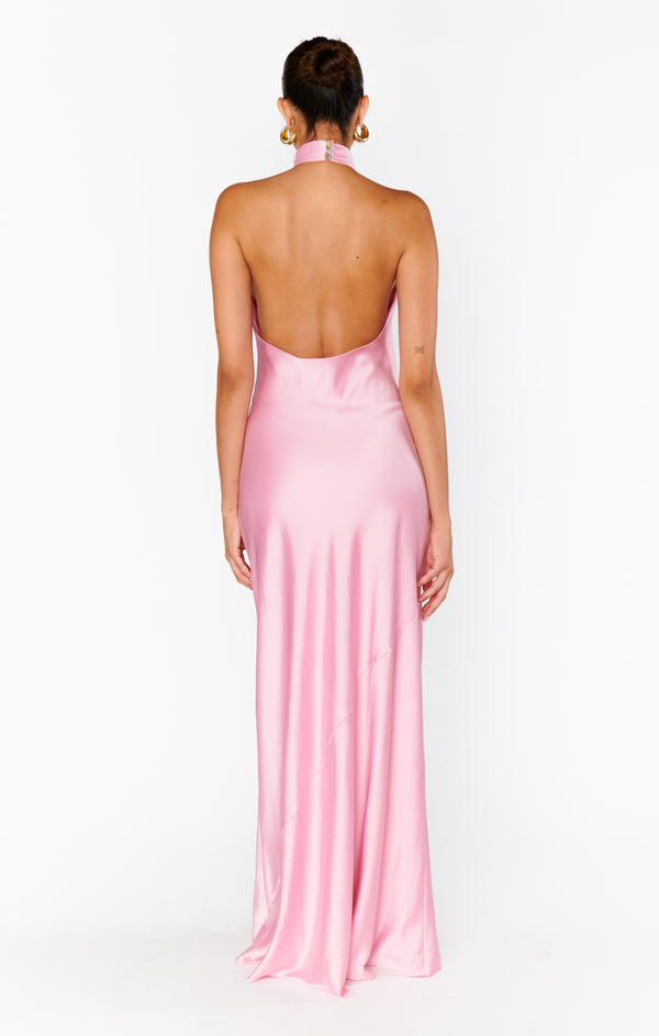 Jasmine Halter Maxi Dress, in Light Pink Luxe Satin, Size: XL | Show Me Your Mumu Jasmine Halter Maxi Dress, in Light Pink Luxe Satin, Size: XL | Show Me Your Mumu