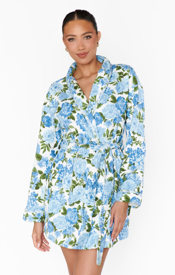 Freshen Up Robe ~ Cottage Floral Blue Terry – Show Me Your Mumu
