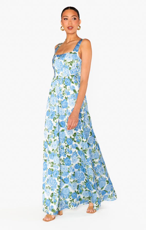 Nina Maxi Dress, in Cottage Floral Blue, Size: Xs | Show Me Your Mumu | Bridesmaid Dresses & Wedding Attendee Dress Nina Maxi Dress, in Cottage Floral Blue, Size: Xs | Show Me Your Mumu | Bridesmaid Dresses & Wedding Attendee Dress