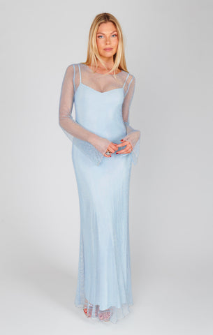 Iconic Maxi Dress, in Light Blue Glitz, Size: 2XL | Show Me Your Mumu