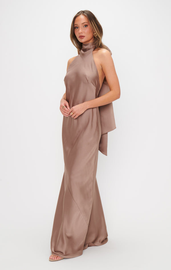 Lisa Maxi Dress, in Dune Luxe Satin | Show Me Your Mumu