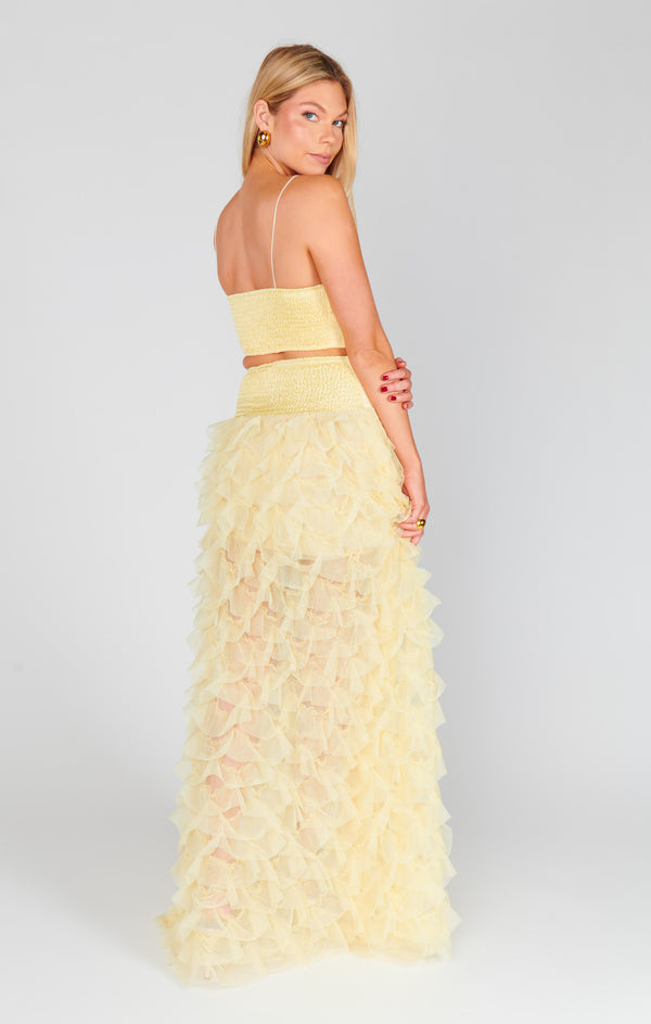 Meet Me at Midnight Skirt ~ Pale Yellow Ruffle Tulle – Show Me