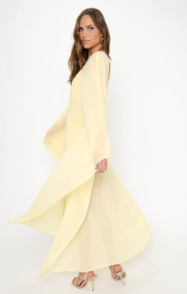 Olsen Maxi Dress, in Pale Yellow Chiffon | Show Me Your Mumu