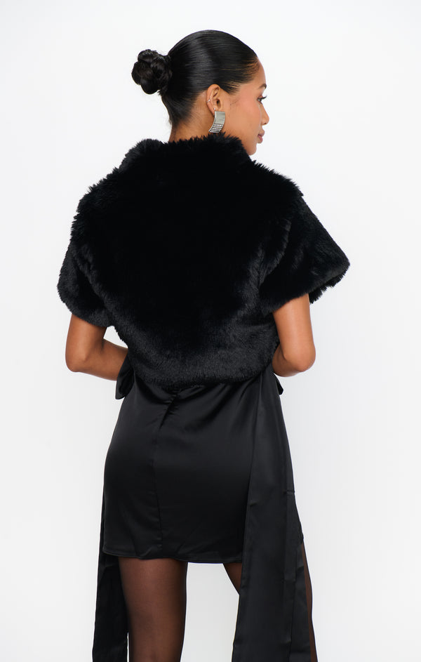 Broadway Shrug Black Faux Fur – Show Me Your Mumu