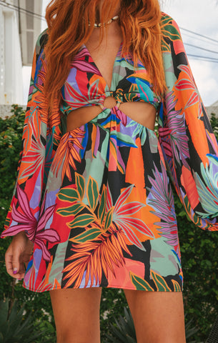 Her lip to】正規＊Muse Floral Cut-Out Dress
