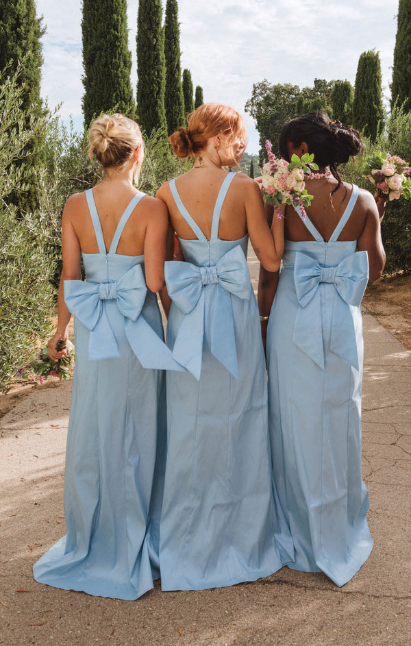 Charlotte Bow Dress Light Blue Taffeta