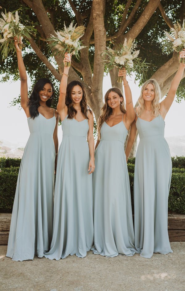 eucalyptus color bridesmaid dress Amazon.com: ZVGV Ruffle Sleeve Bridesmaid Dresses Long with Slit Chiffon  V-Neck Empire Waist Formal Evening Gown Eucalyptus Size 2 : Clothing, Shoes  & Jewelry