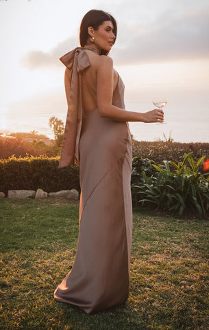 Lisa Maxi Dress, in Dune Luxe Satin | Show Me Your Mumu | Bridesmaid Dresses & Wedding Attendee Dress Lisa Maxi Dress, in Dune Luxe Satin | Show Me Your Mumu | Bridesmaid Dresses & Wedding Attendee Dress