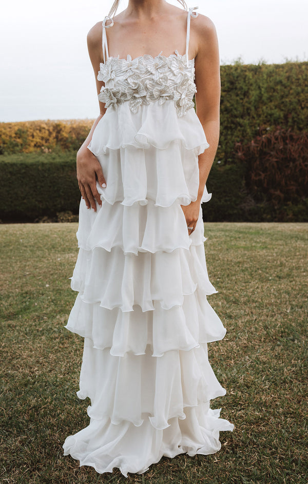 Gabriella Maxi Dress ~ White Enchanted Embellishment – Show Me Your Mumu