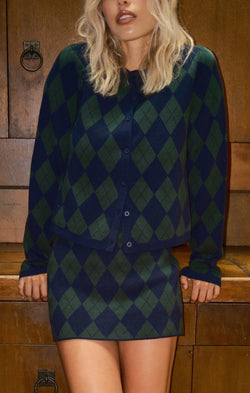 Cher Mini Skort ~ Oxford Argyle Knit