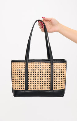 Soleil Mini Tote ~ Black and Natural