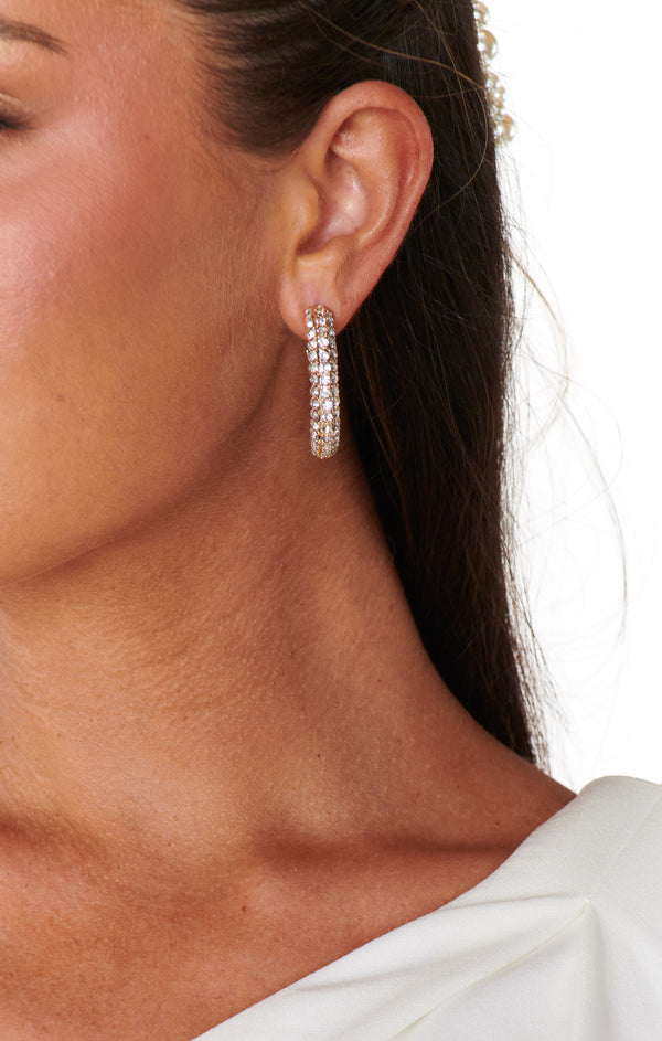 Ettika Crystal Dotted Twist Hoop Earrings ~ Gold – Show Me Your Mumu