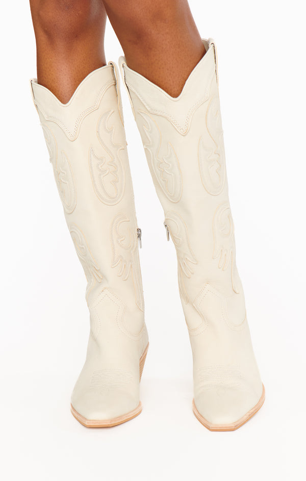 Dolce Vita Samsin Cowboy Boot ~ Ivory – Show Me Your Mumu