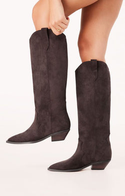 Billini Helix Boot ~ Dark Cacao Suede