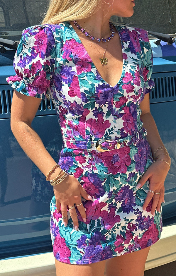 Zia Mini Dress ~ Magenta Blooms Denim – Show Me Your Mumu Zia Mini Dress ~ Magenta Blooms Denim – Show Me Your Mumu