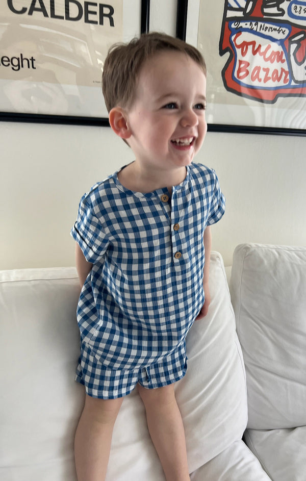 Lil Easy Shorts ~ Blue Bounty Gingham – Show Me Your Mumu