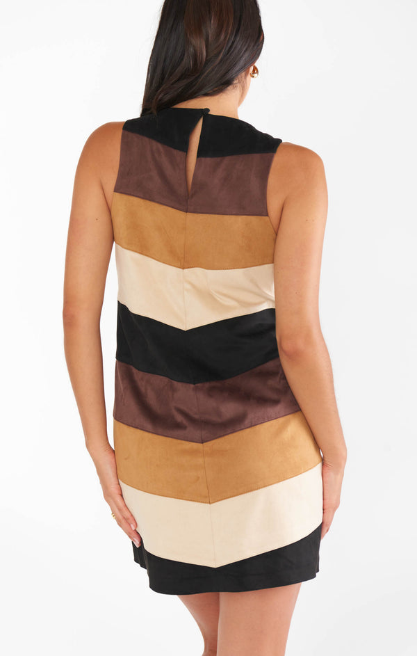 Mod Mini Dress ~ Faux Suede Chevron – Show Me Your Mumu
