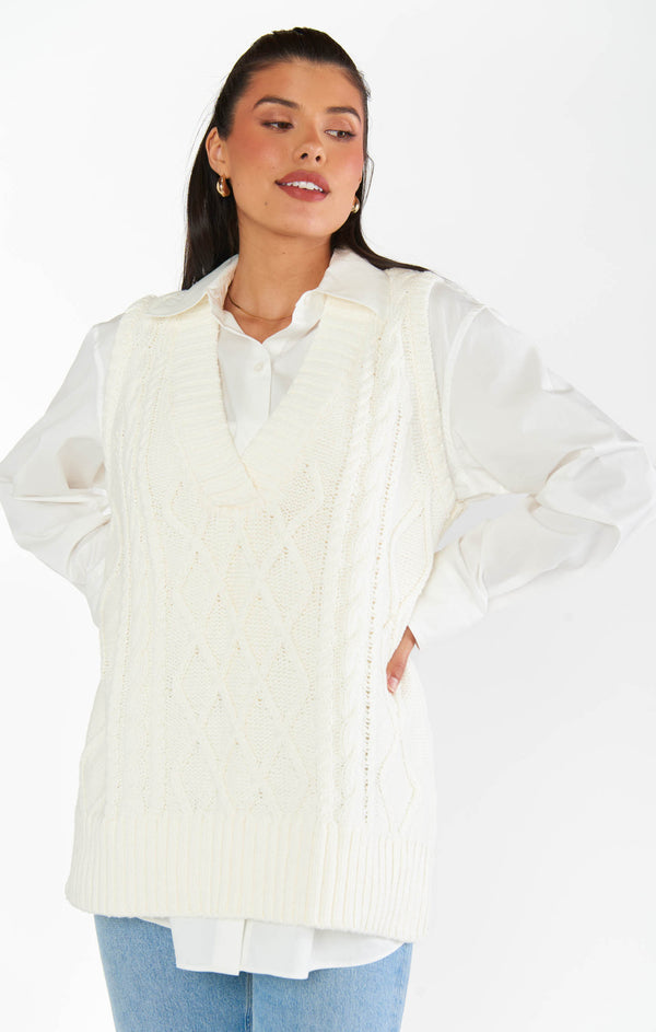 試着のみMOONTREEPLANET Short Knit Vest MOON Cable Bustier Knit Vest | Vests for Women | KOODING