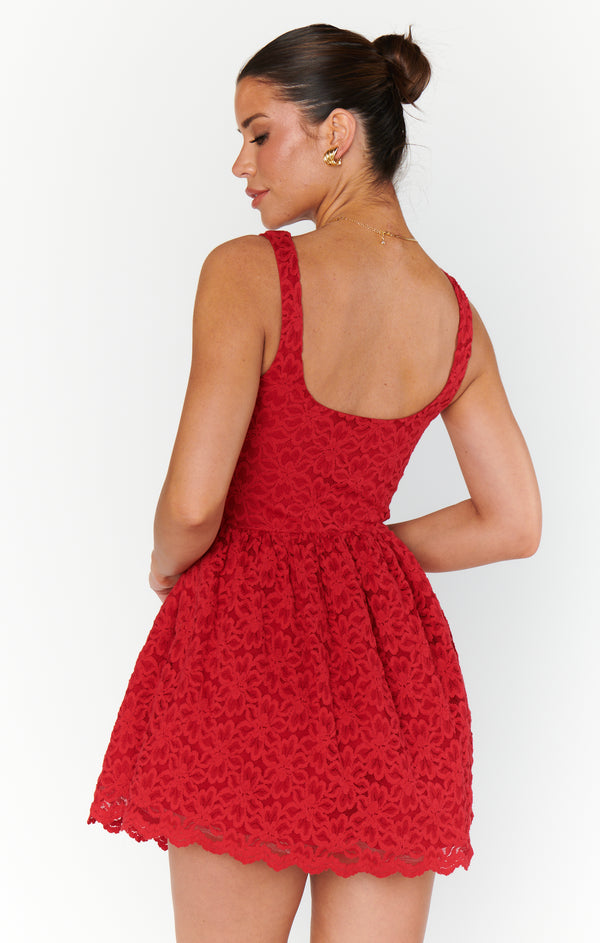 Ricci Skort Dress ~ Radiant Red Lace – Show Me Your Mumu