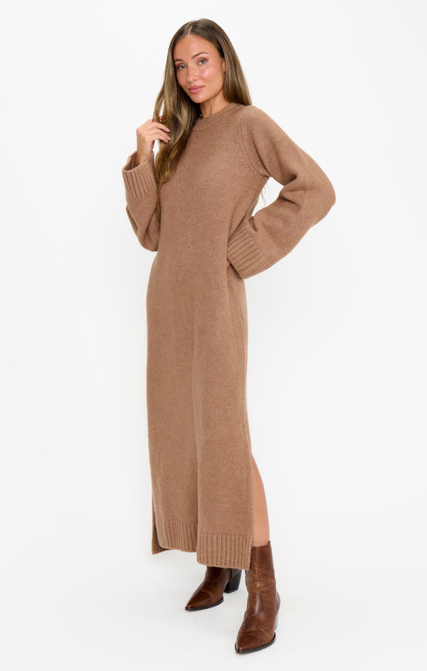 Lorraine Maxi Sweater Dress ~ Maple Brown Knit – Show Me Your Mumu