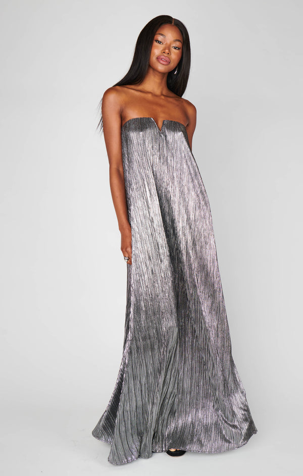 Athena Maxi Dress ~ Pleated Silver – Show Me Your Mumu