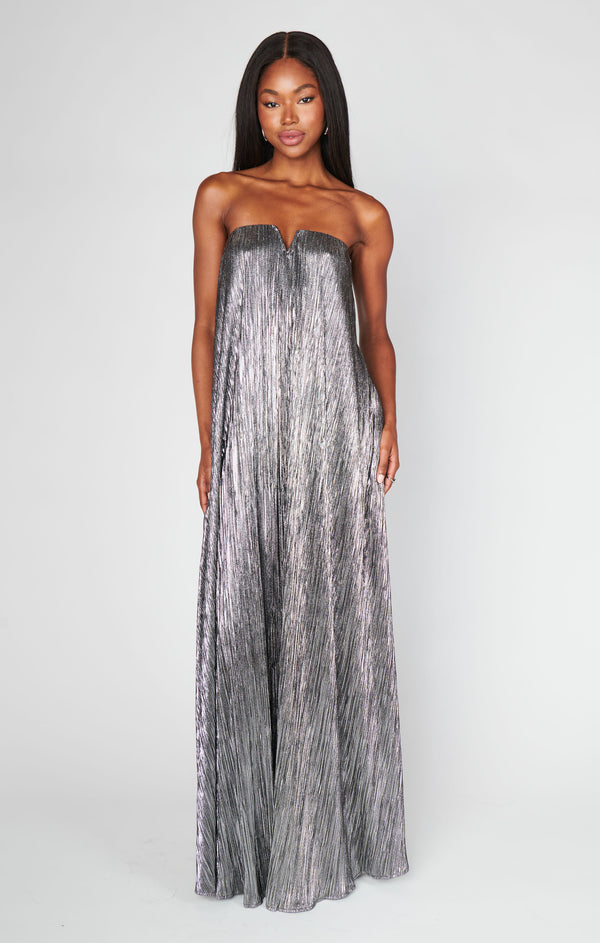 Athena Maxi Dress ~ Pleated Silver – Show Me Your Mumu