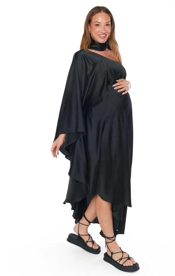 show me your mumu one shoulder dress Rhea One Shoulder Dress ~ Black Luxe Satin Show Me Your Mumu