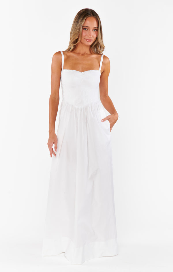 white maxi dress spaghetti straps Dixie Maxi Dress ~ White Poplin – Show Me Your Mumu