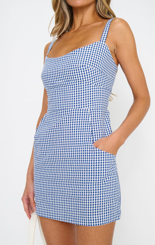 Emery Mini Dress ~ Navy Gingham – Show Me Your Mumu