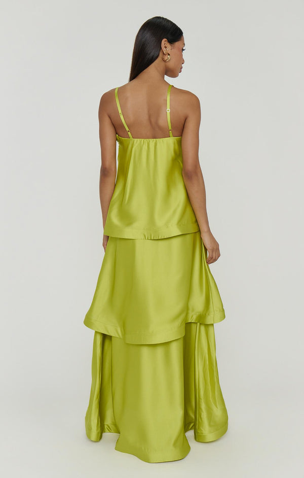 Ella Maxi Dress, in Chartreuse Luxe Satin, Size: Small | Show Me Your Mumu Ella Maxi Dress, in Chartreuse Luxe Satin, Size: Small | Show Me Your Mumu