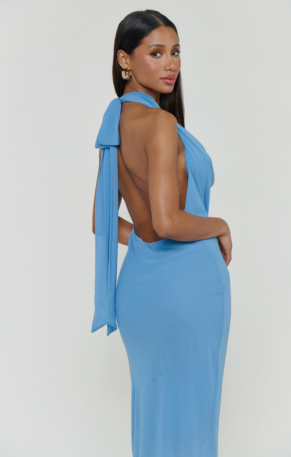 Simone Maxi Dress ~ Deep Tranquil Blue – Show Me Your Mumu