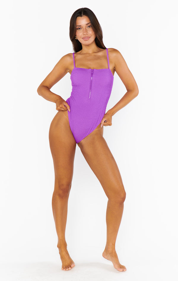 Boca Zip One Piece ~ Ultra Violet Scrunch – Show Me Your Mumu