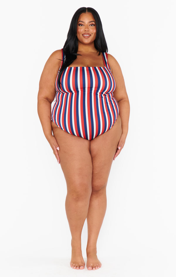 The Ribbed One Piece ~ Americana Stripe Micro Rib – Show Me Your Mumu